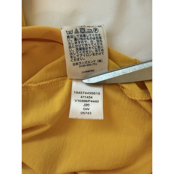 Lands End Womens Yellow V-Neck T-Shirt XS 100% Cotton Casual‎ Short Sleeve - Picture 6 of 7